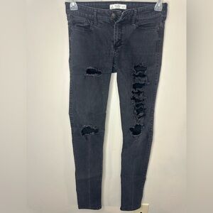 Womens Abercrombie & Fitch black skinny jeans size 4 27W
